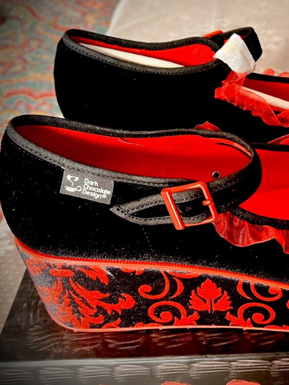Hot Chocolate Design Black & Red Gothic Mary Jane Platform Shoes - Picture 8 of 8
